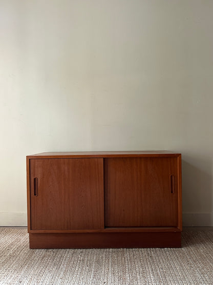 Teak sliding door cabinet