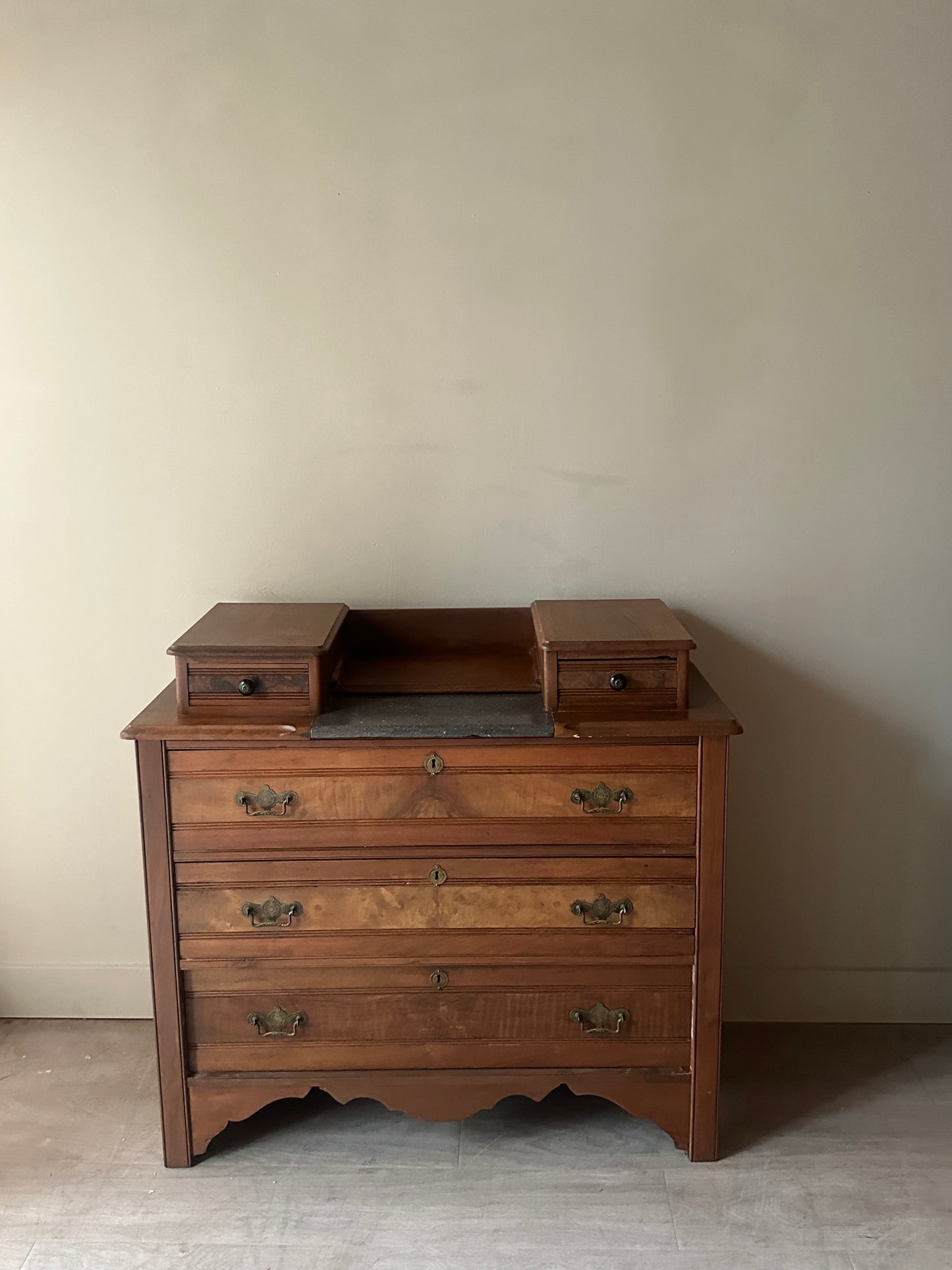 Pine and stone top dresser