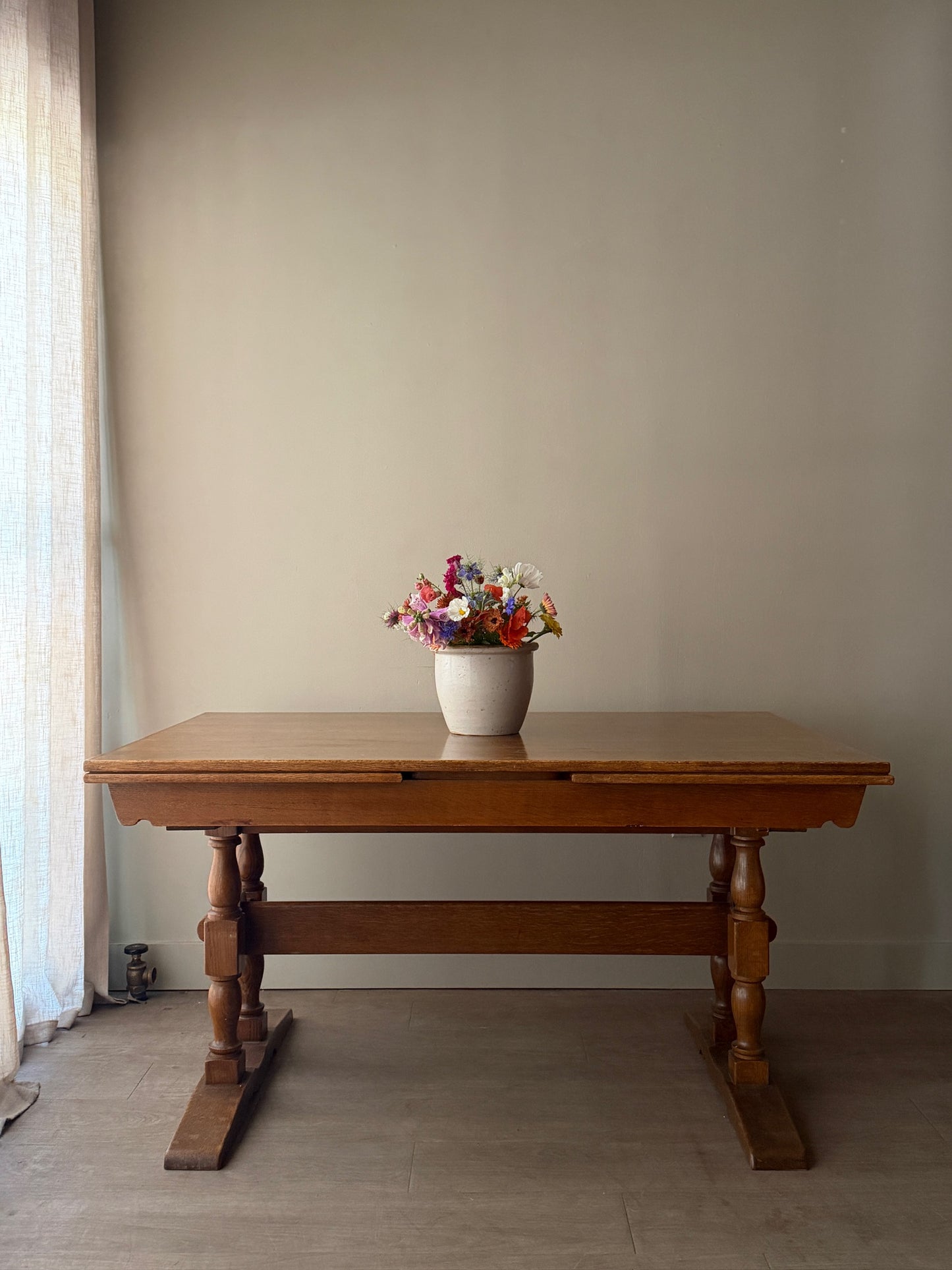 Danish oak extending dining table