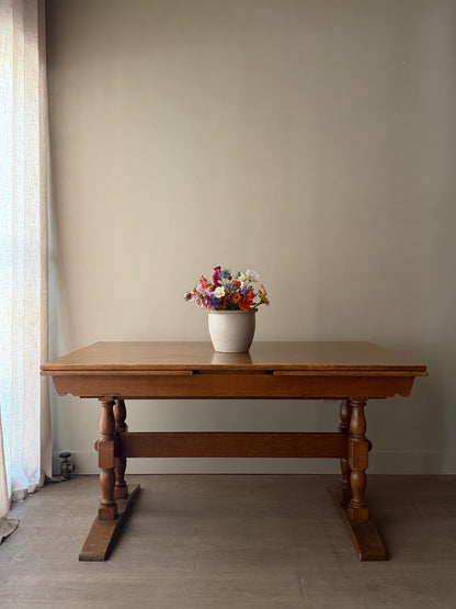 Danish oak extending dining table
