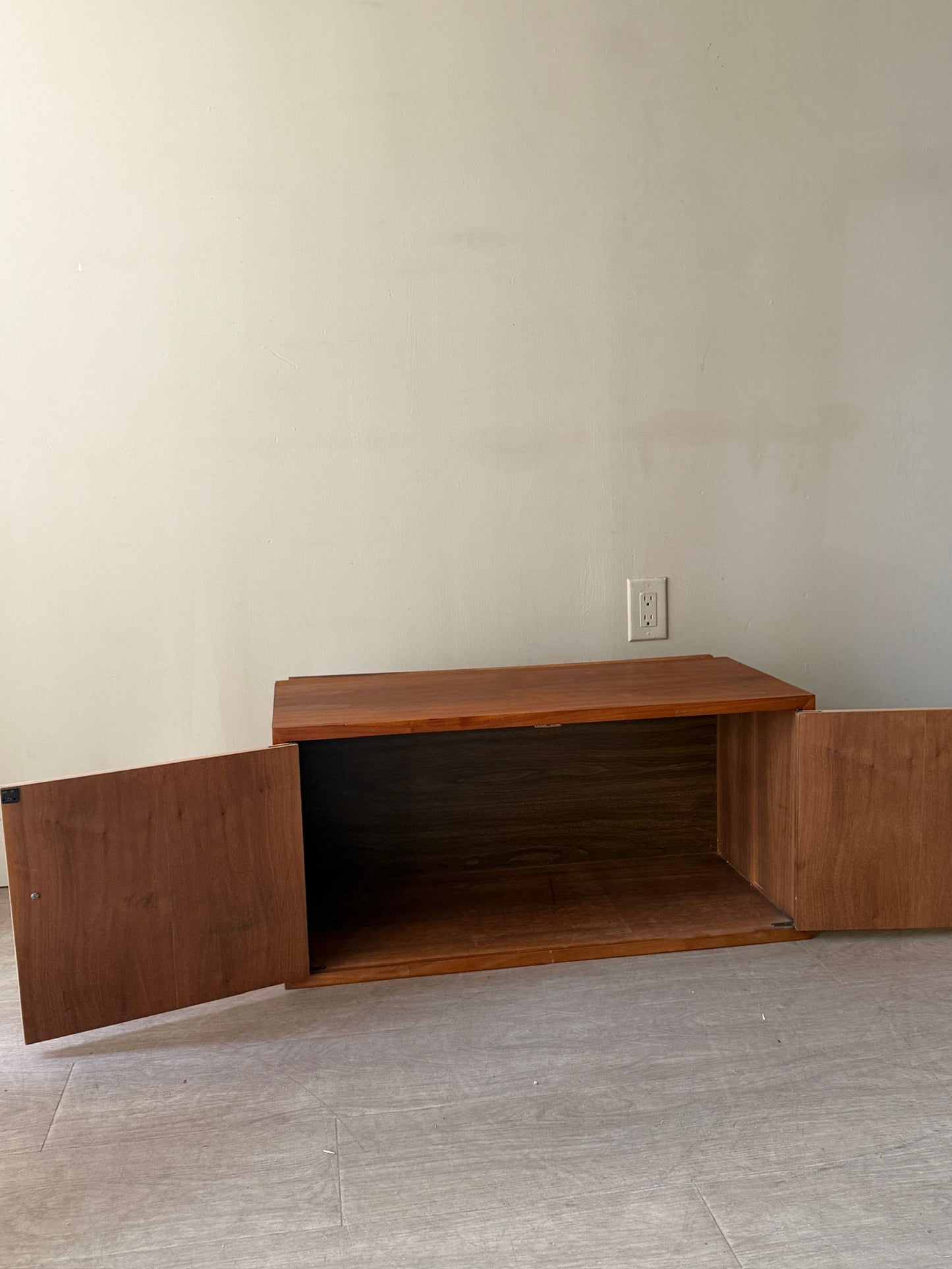 Walnut floating cabinet