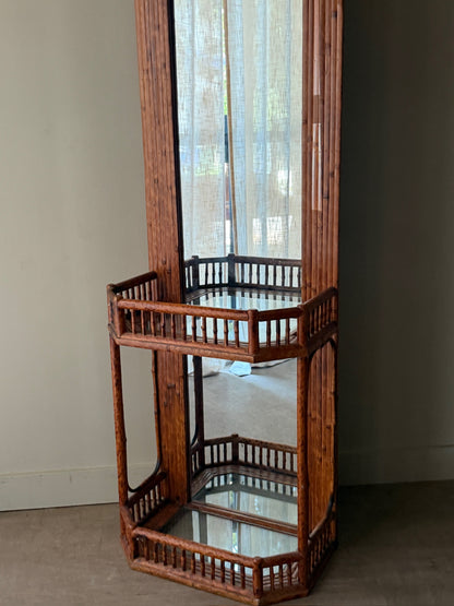 Split bamboo hall mirror