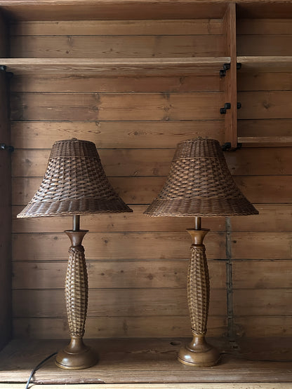 Wicker lamps. Sold separately.