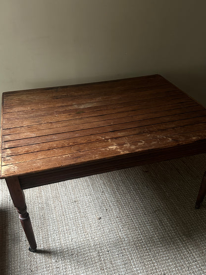 Pine slatted dining table