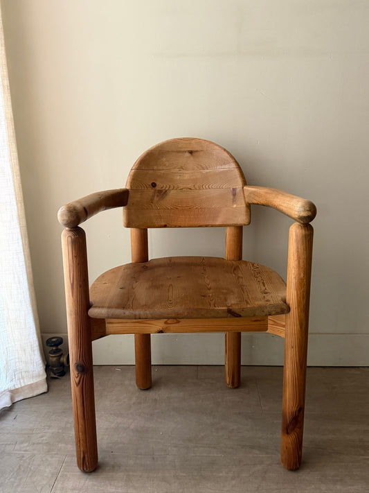 Rainer Daumiller pine dining chair with arms