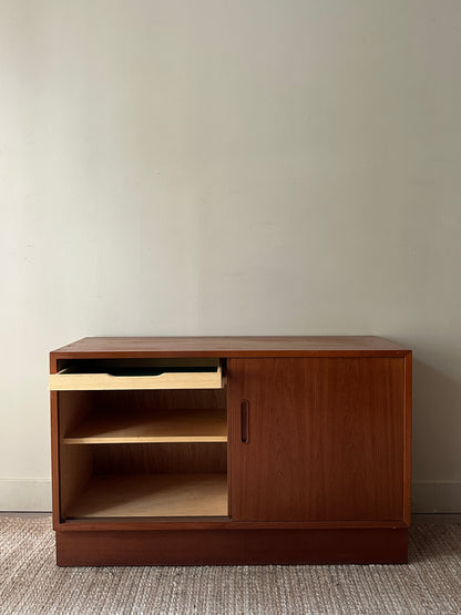 Teak sliding door cabinet