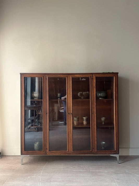 Walnut glass display case