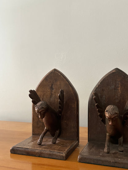 Winged Griffin bookends