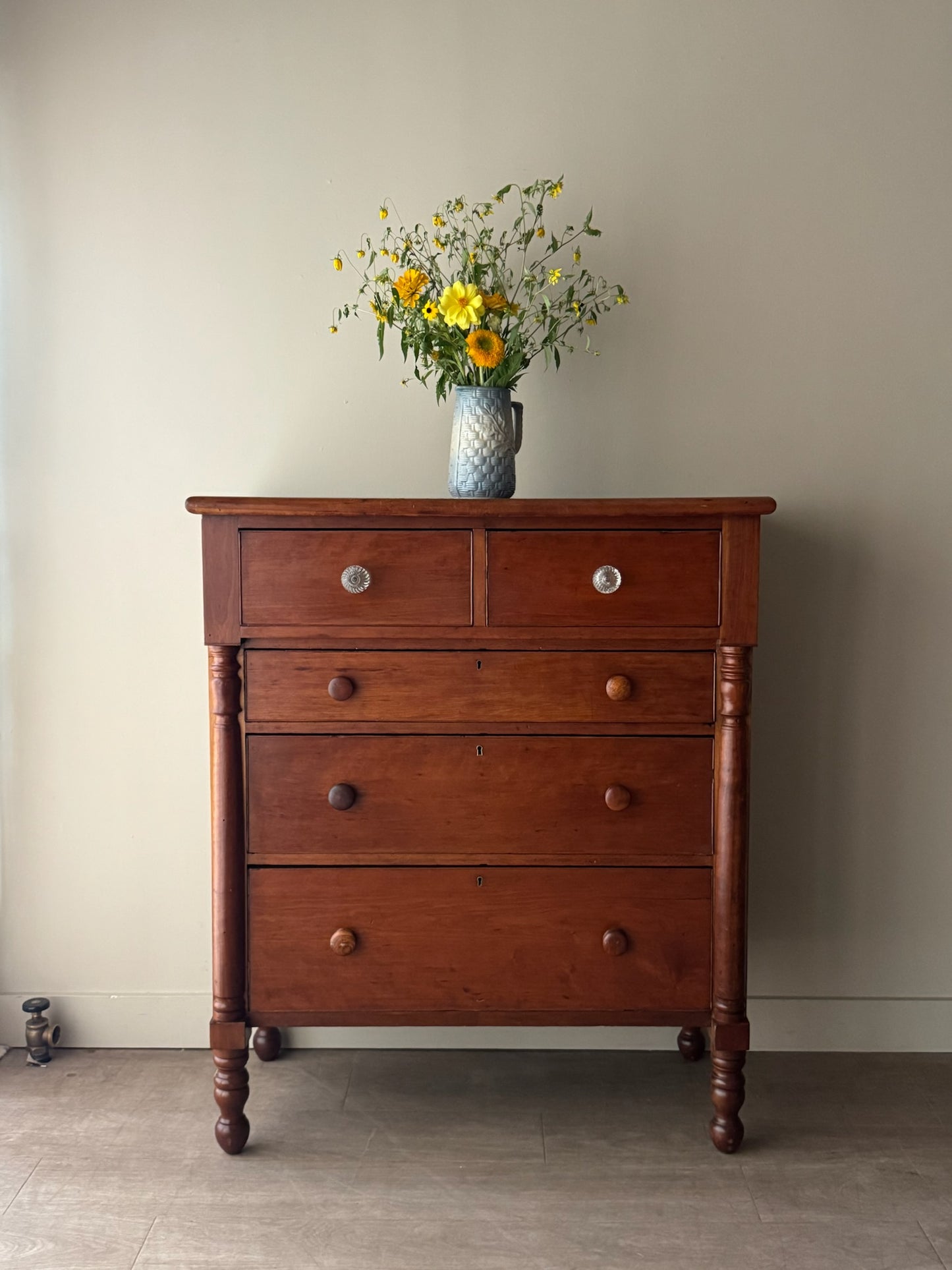 Sheraton cherry tallboy dresser