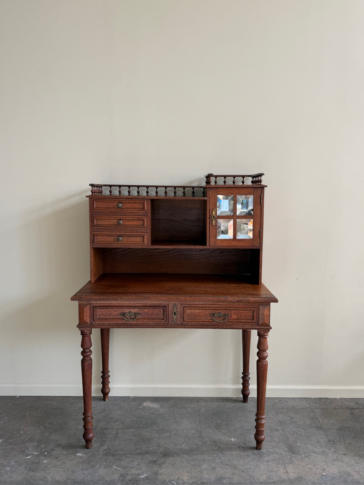 Oak stick and ball desk