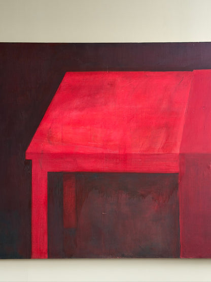 Large red abstract. Signed “Caycedo.”