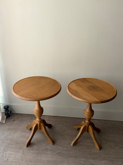 Danish oak side tables. Sold individually.