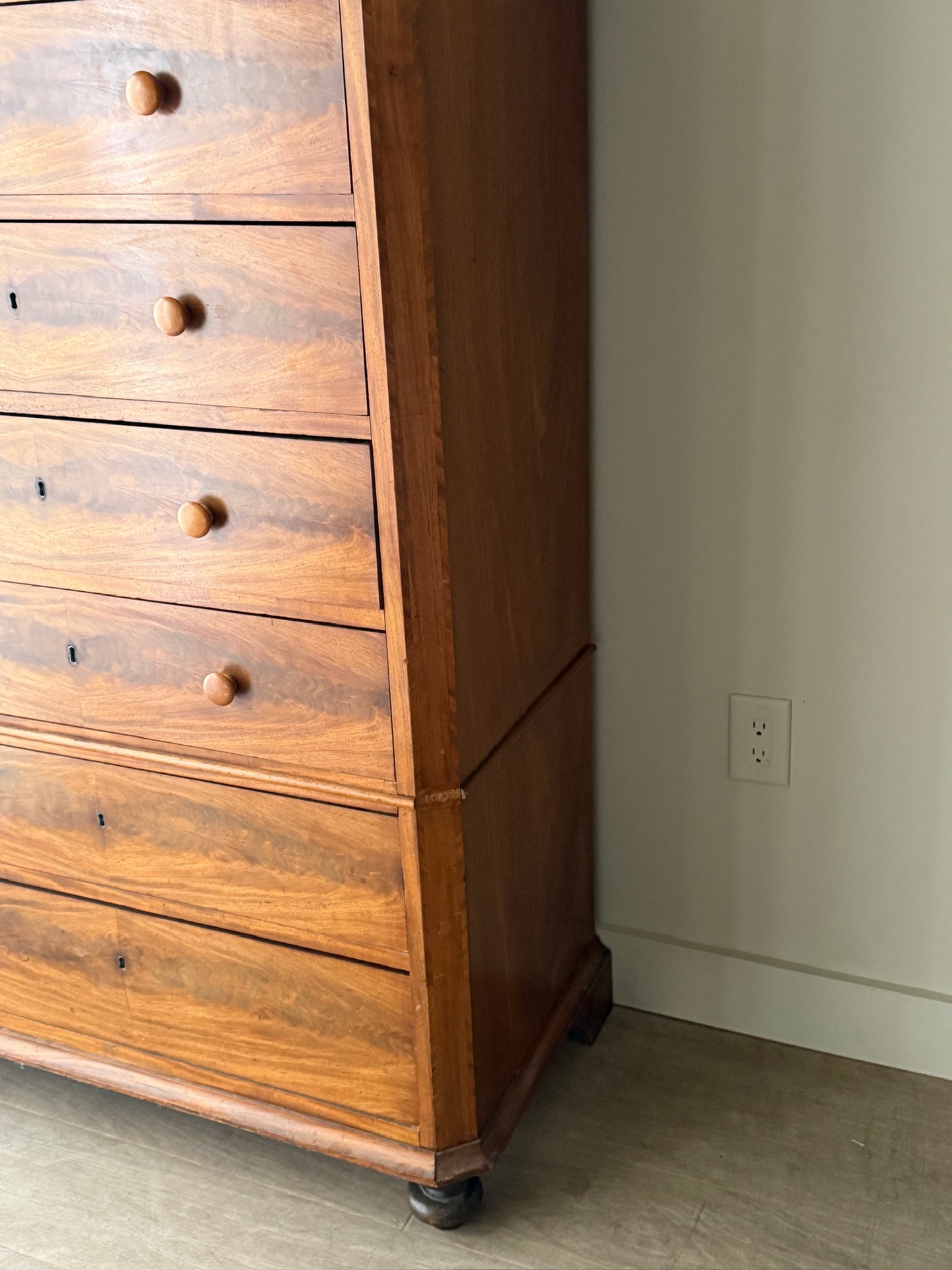 Scandinavian mahogany tallboy dresser