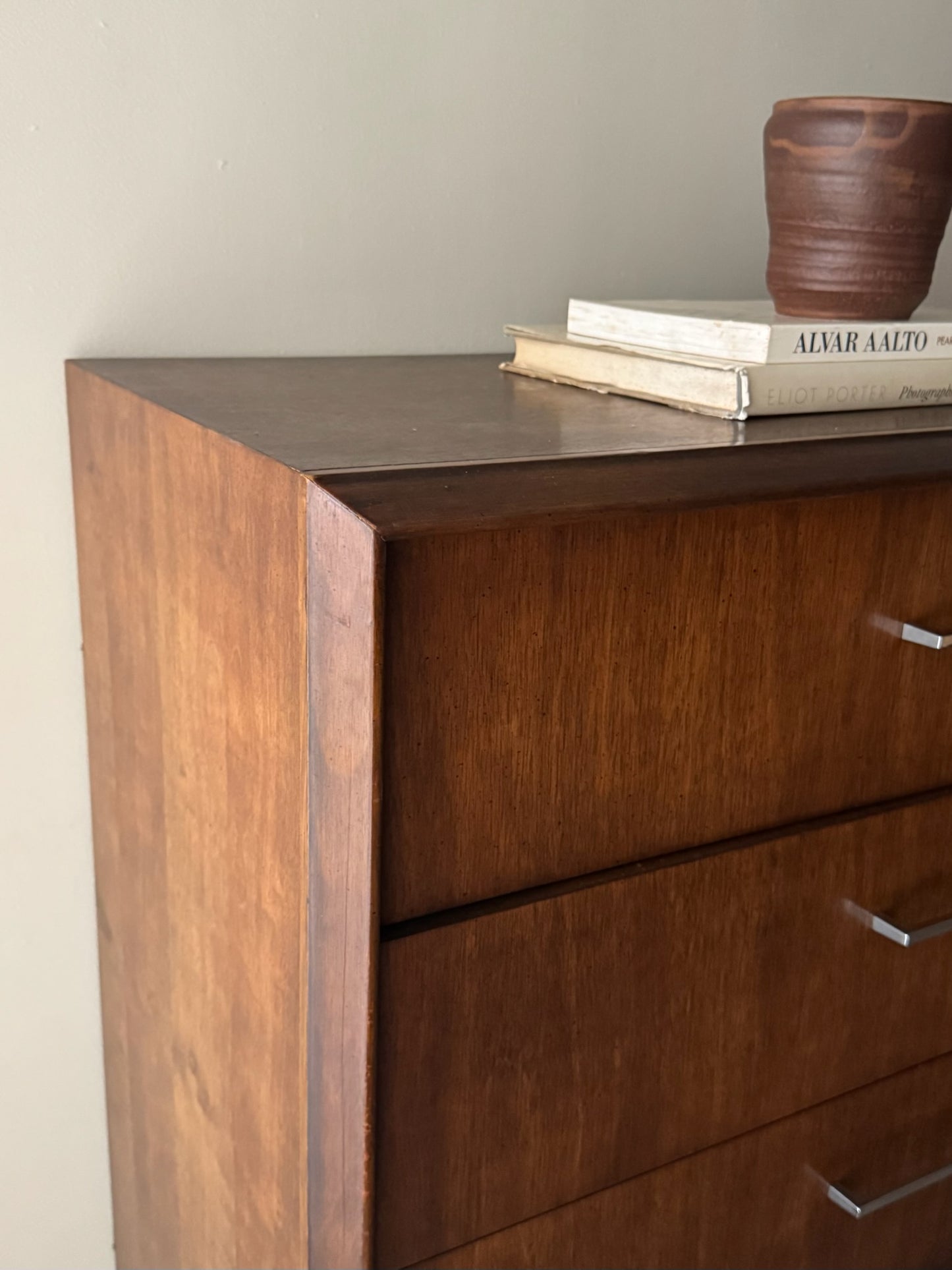 Lane walnut tallboy dresser