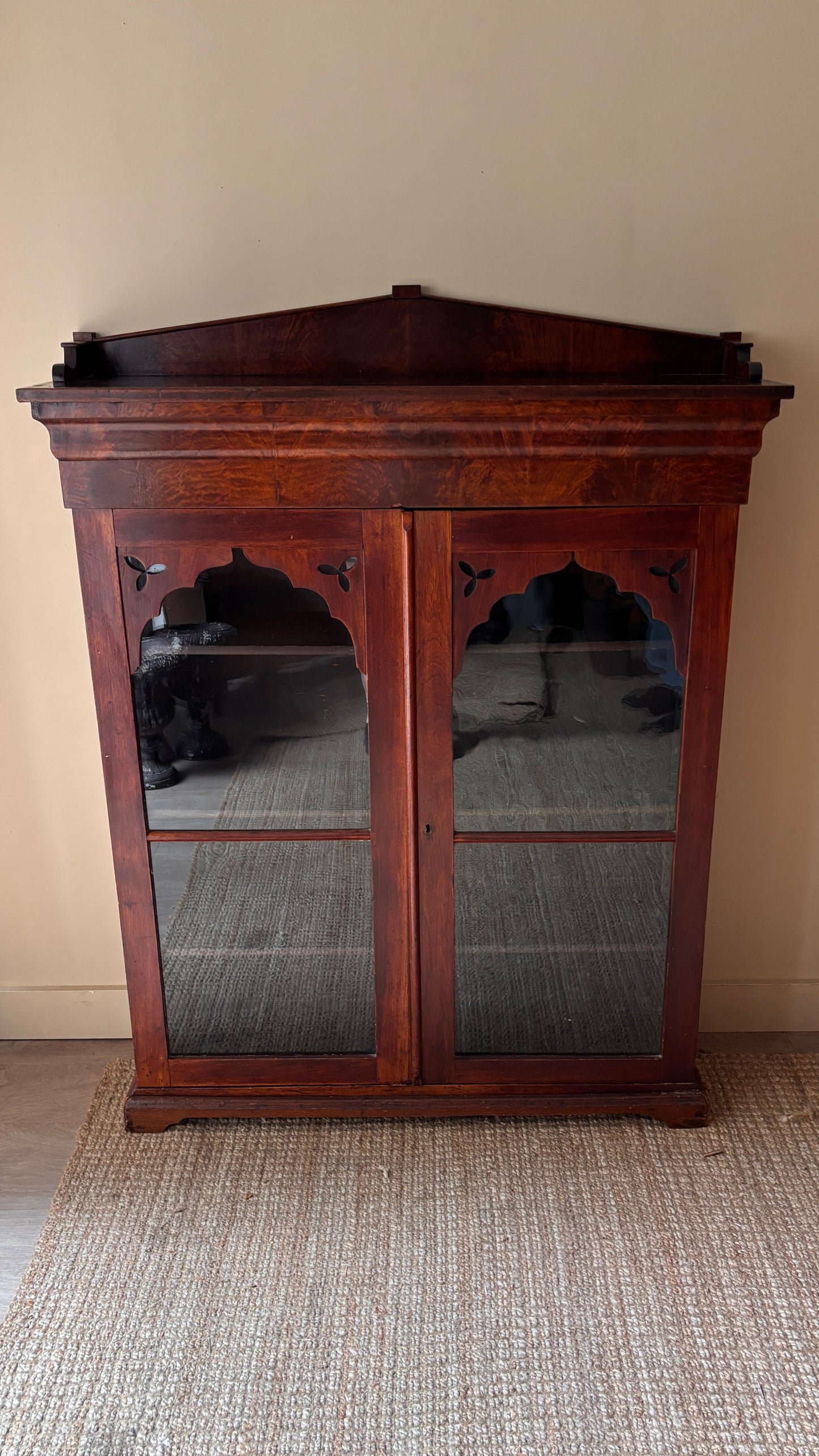 Walnut bookcase.