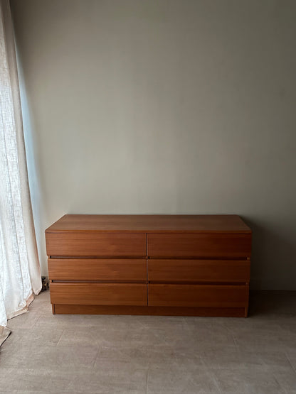 Teak 6-Drawer Dresser