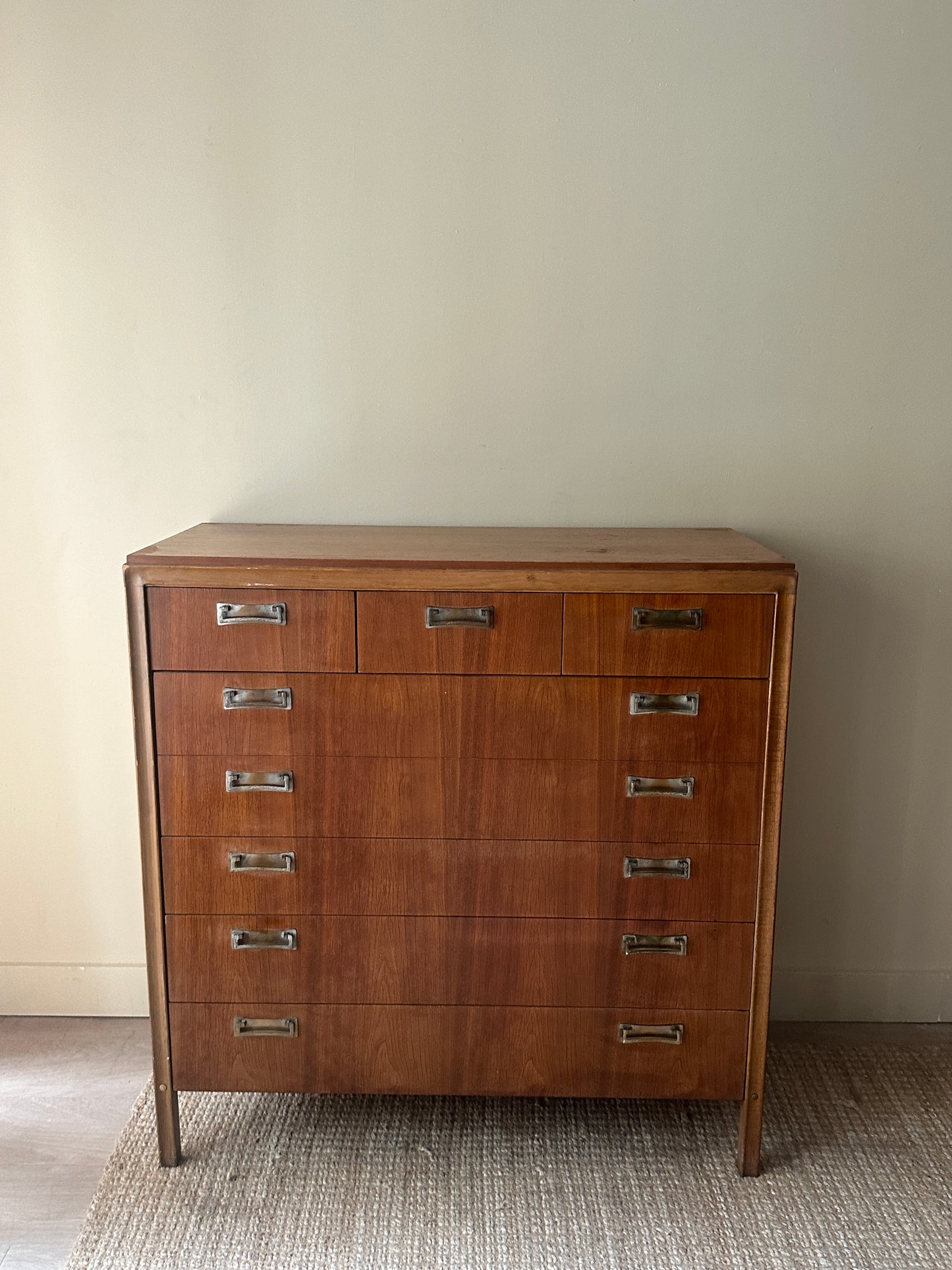 Walnut 8 drawer tallboy