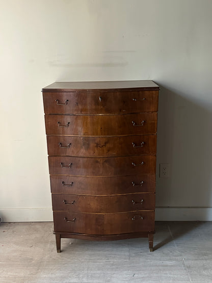 Walnut serpentine front dresser
