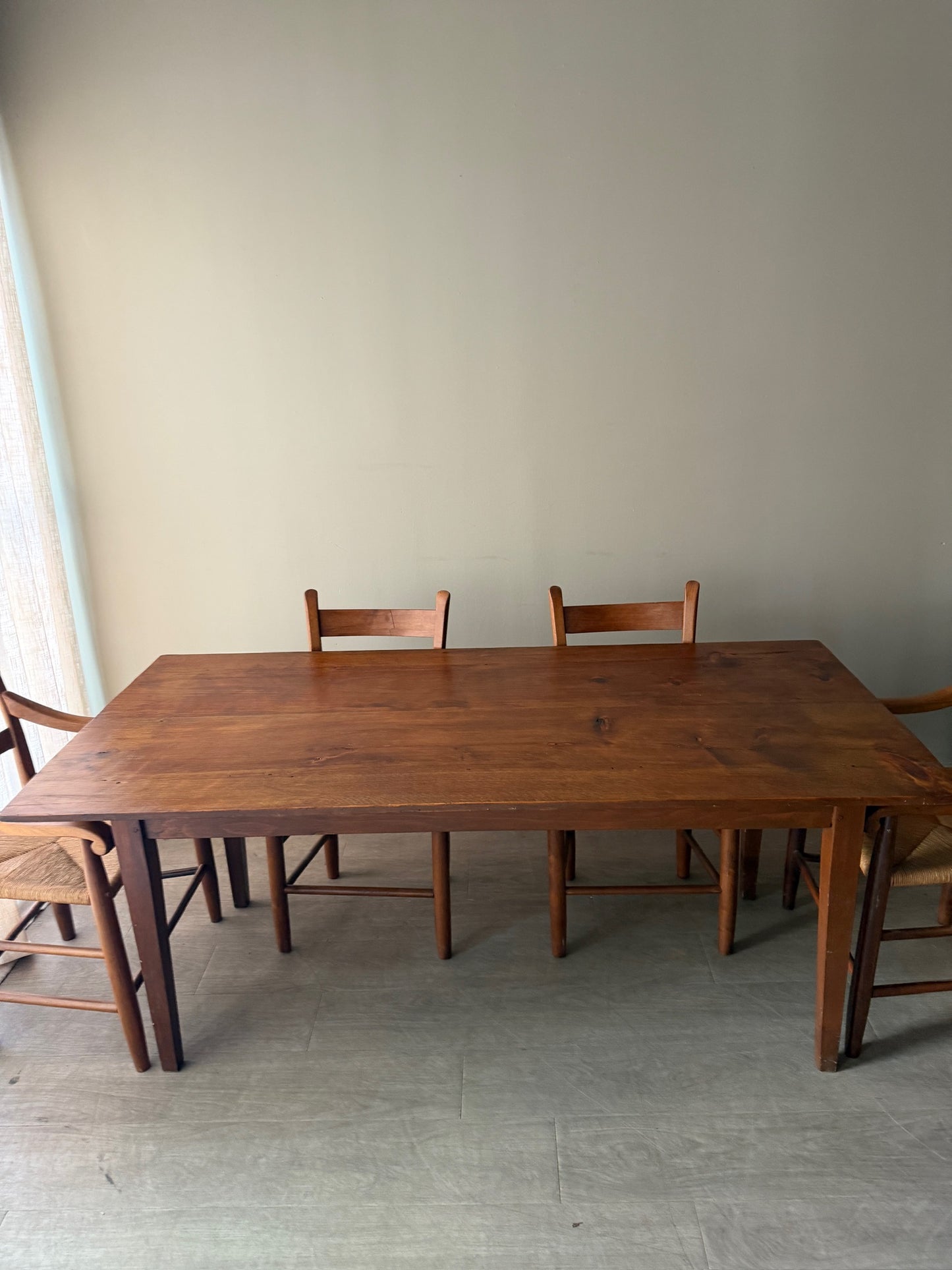 Pine farmhouse dining table