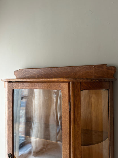 Oak curio cabinet