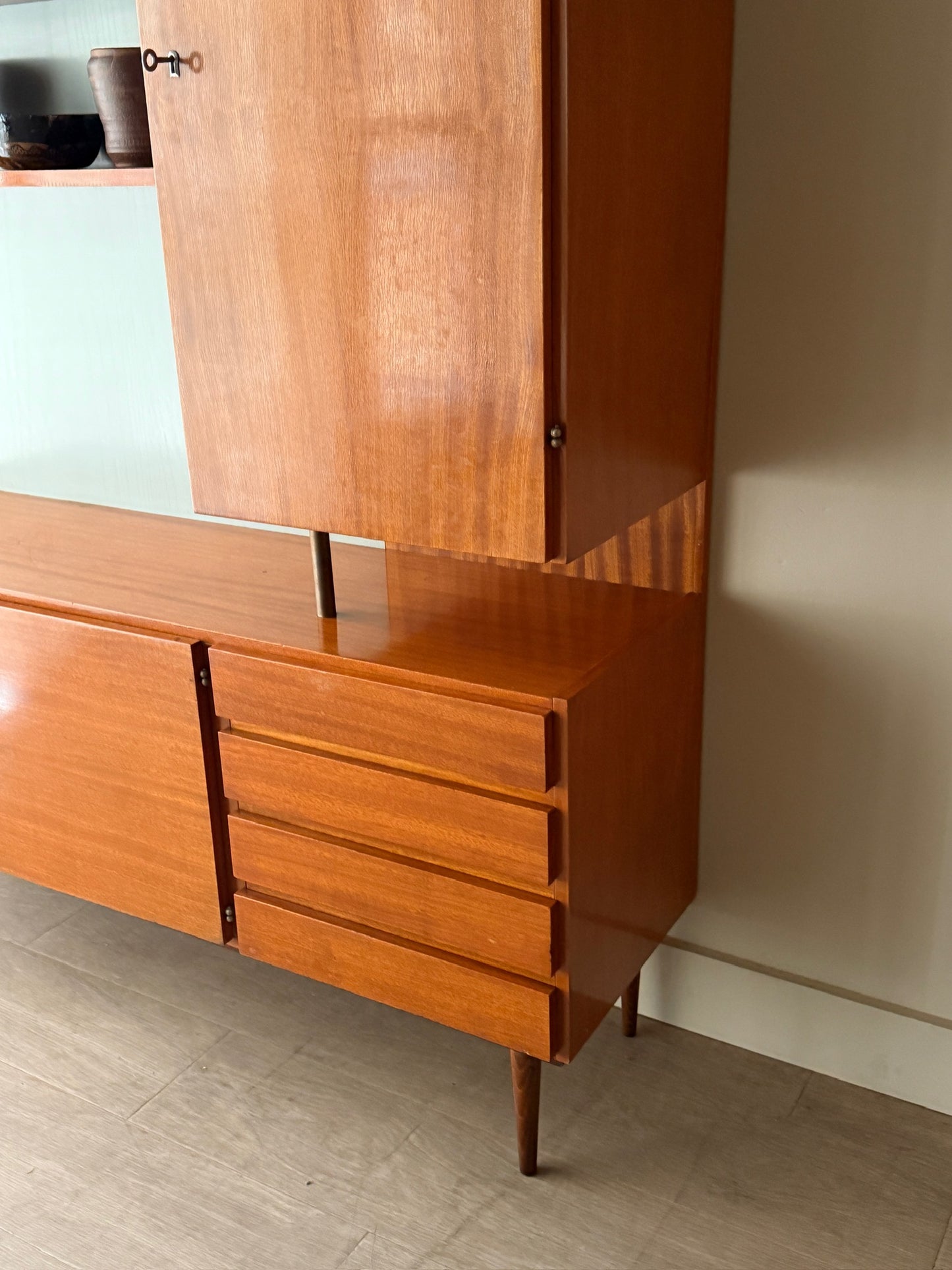 Mojmir Pozar for UP Zavody mahogany cabinet unit