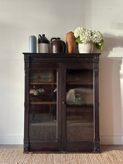 Carved mahogany display case