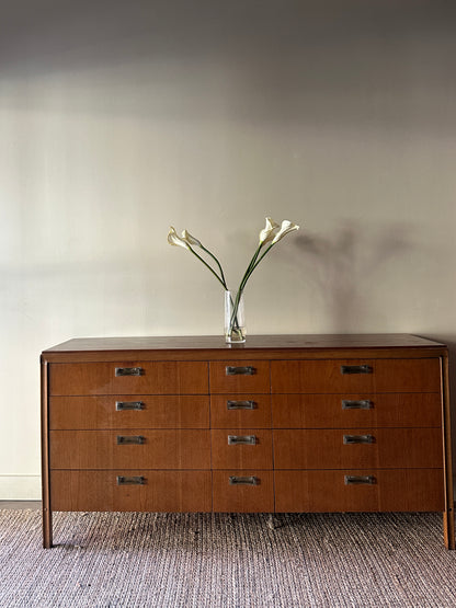 Walnut nine drawer dresser