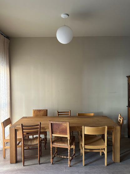 Solid scrubbed pine dining table