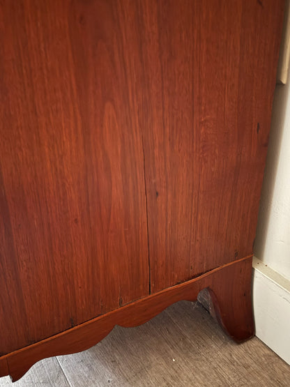 Inlaid walnut tallboy dresser with drop down compartment