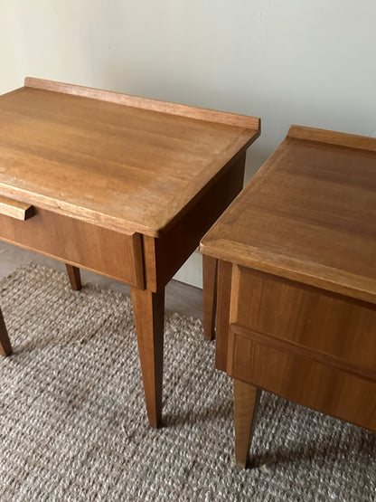 Danish walnut bedside table (left).