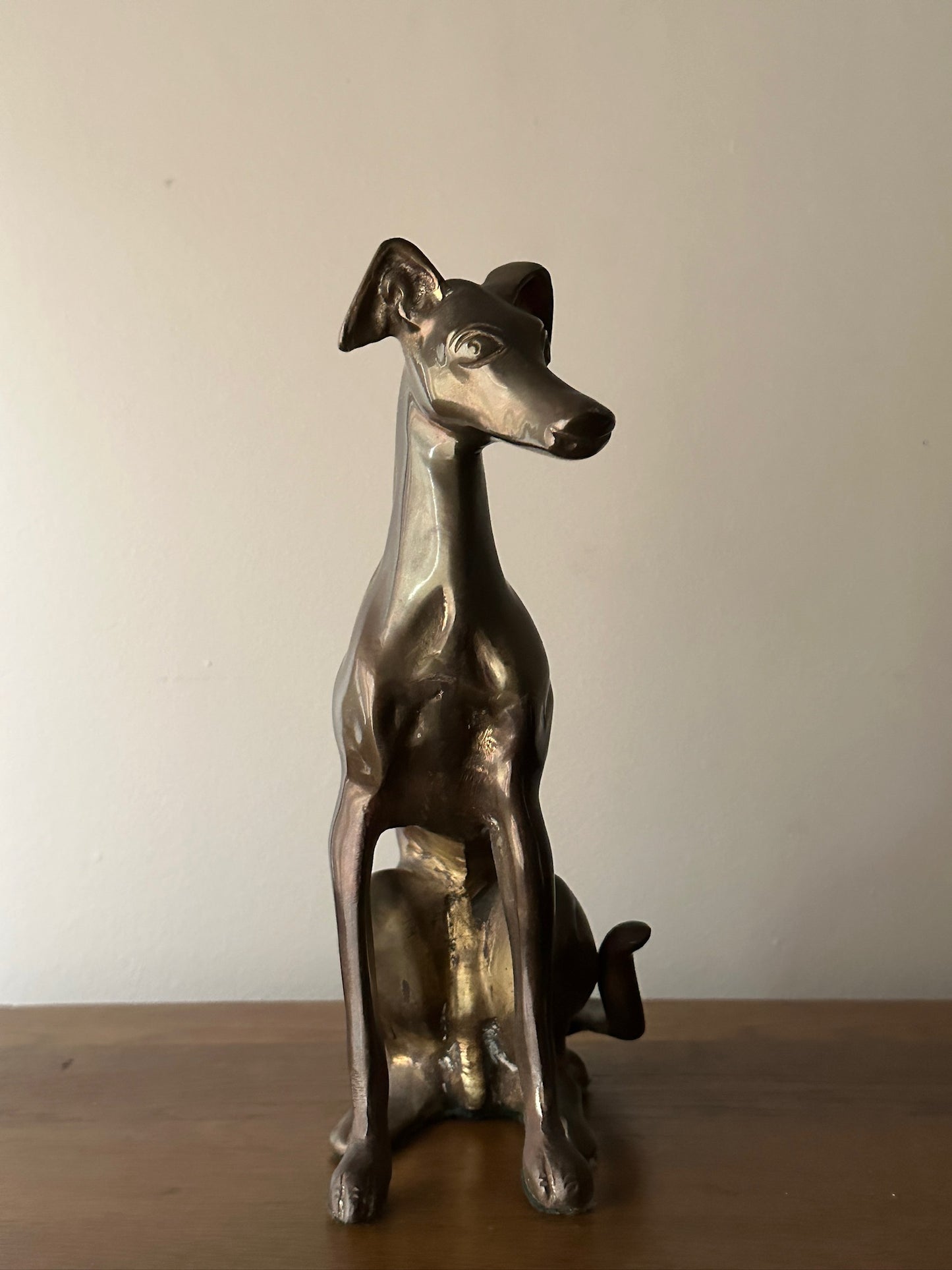 Hollywood Regency Bronze Whippet Sculpture