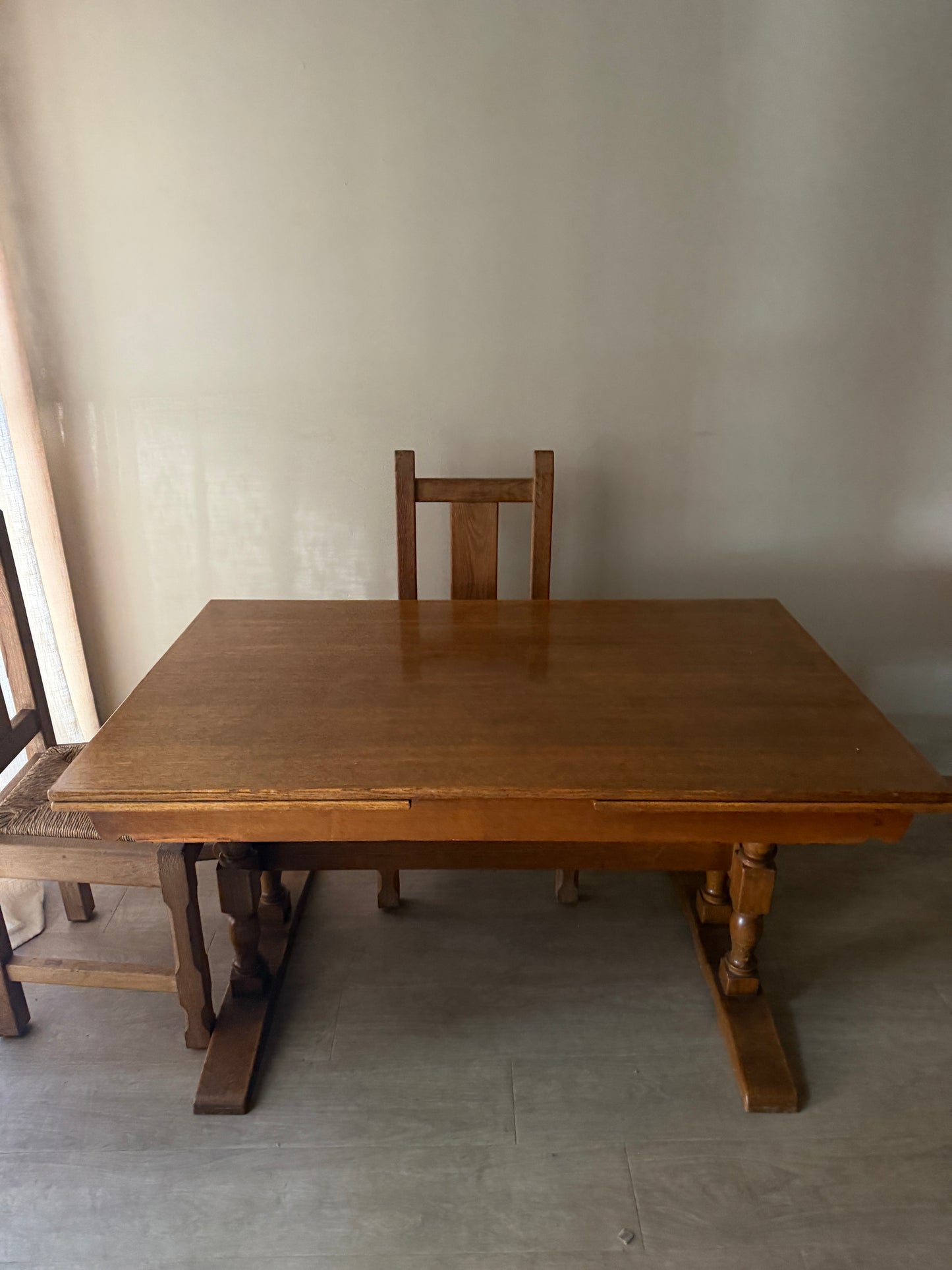 Danish oak extending dining table