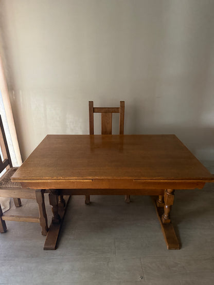 Danish oak extending dining table