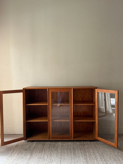 Walnut glass display case