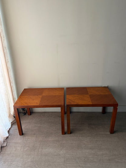 Lane walnut side tables. Sold individually.