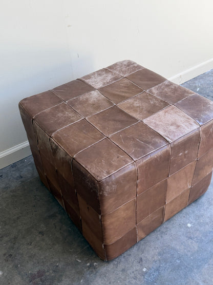 De Sede brown leather pouf