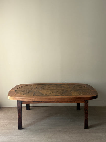 Danish rosewood & tile coffee table