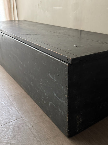 XL blue painted pine chest
