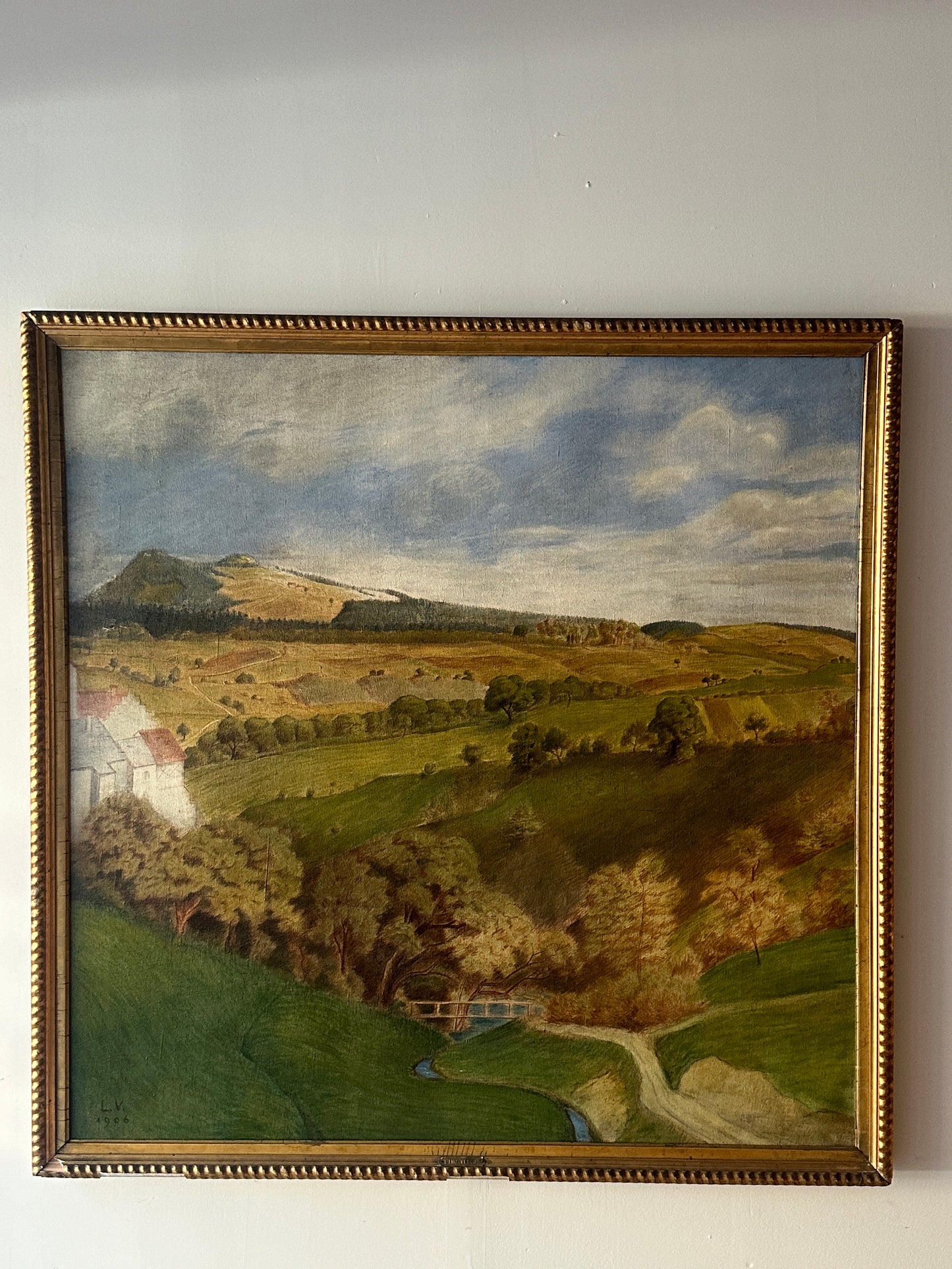 Large Landscape Painting by Lino Vesco c. 1906