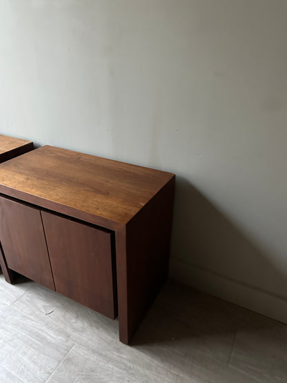 Pair of walnut side tables