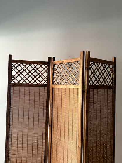 Lattice three paneled room divider