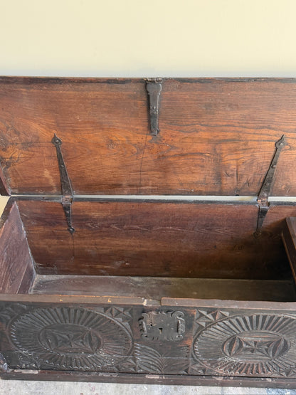 Northern European carved oak chest