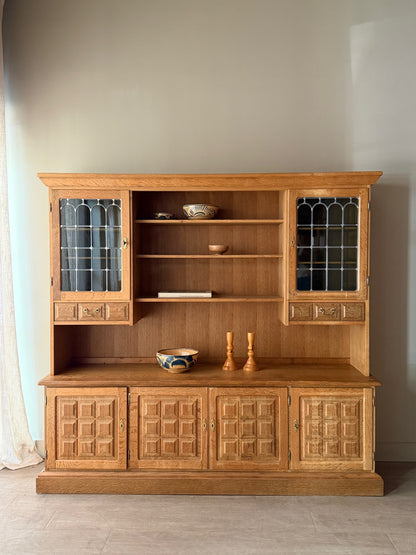 Danish oak two piece sideboard/hutch