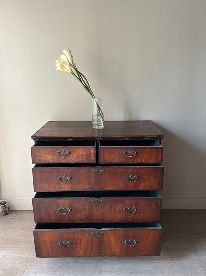 William and Mary cross banded walnut dresser