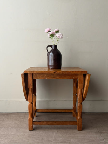 Danish oak drop leaf side table