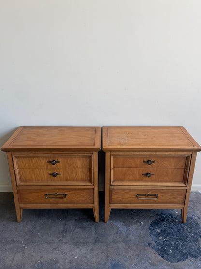 Walnut nightstands. Sold as a pair.