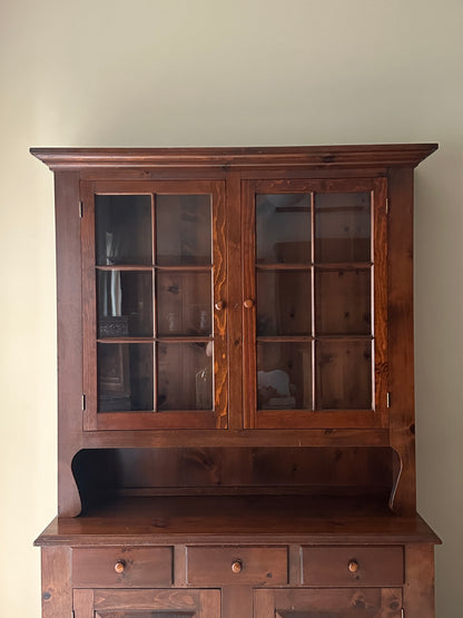 Two Piece Pine Hutch
