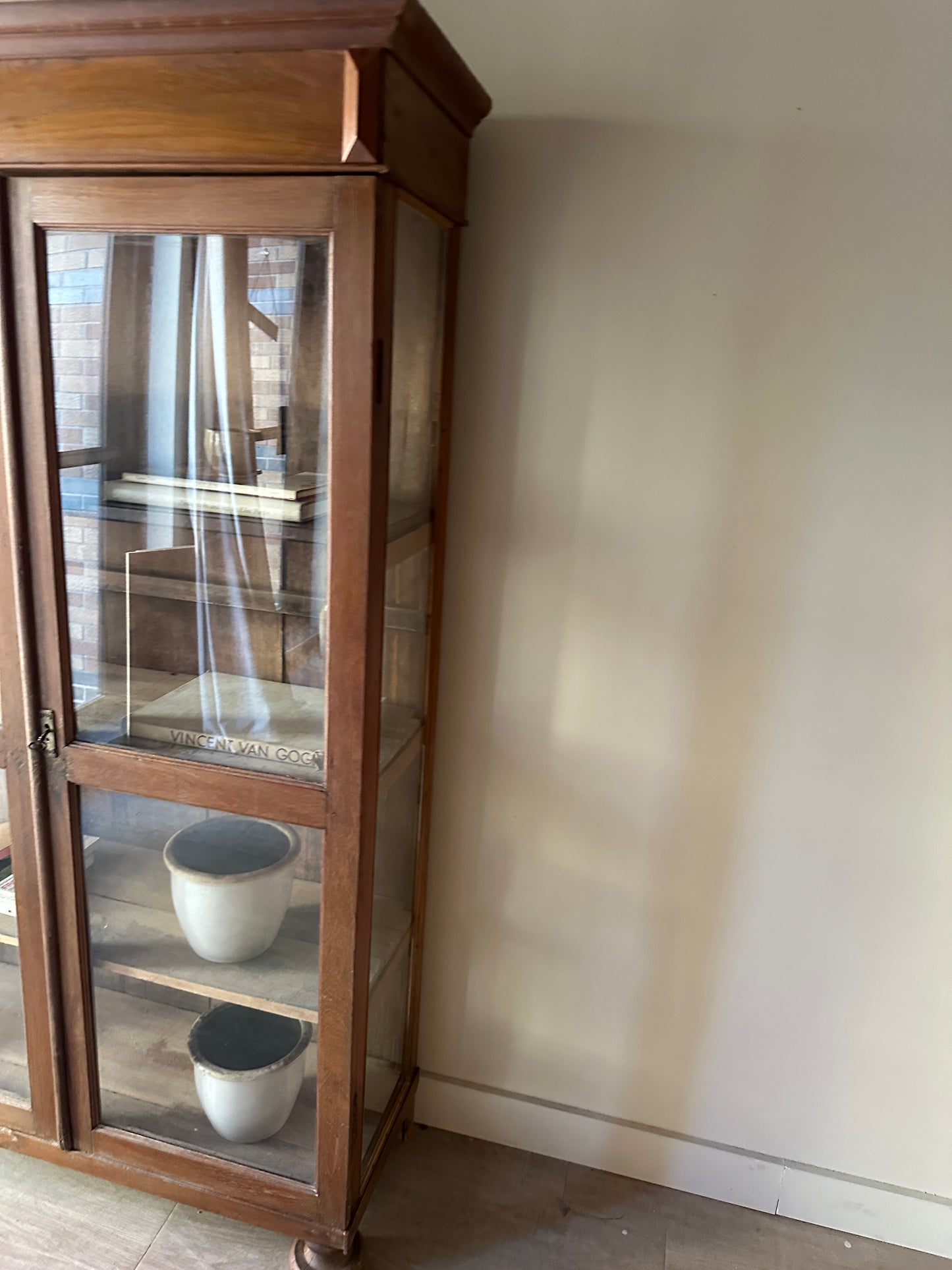 19th century pine display case