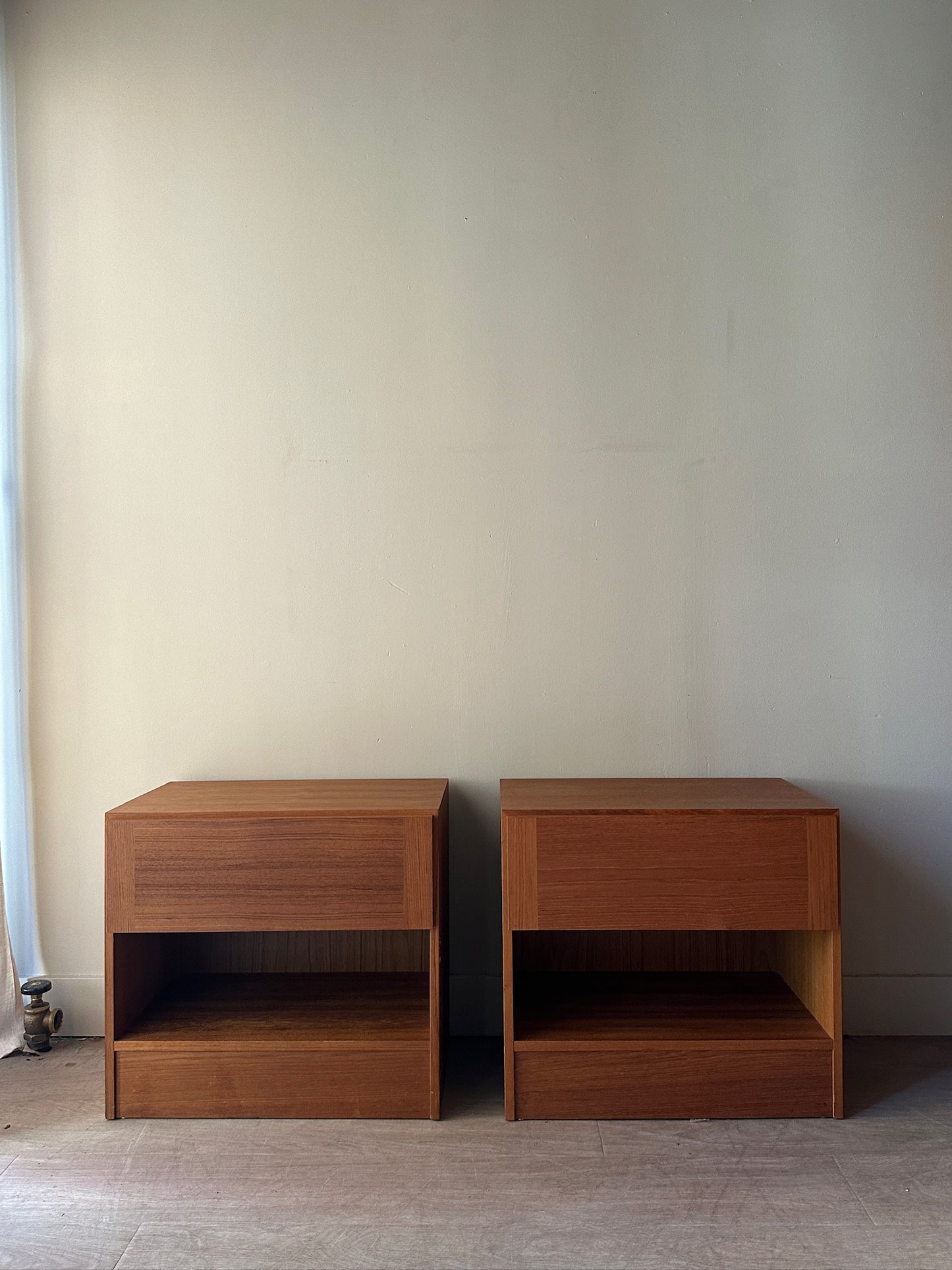 Teak nightstands. Set of 2.