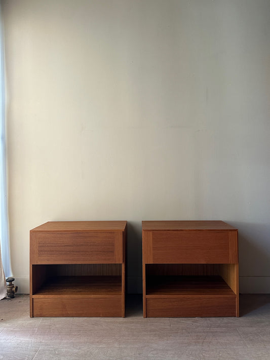 Teak nightstands. Set of 2.